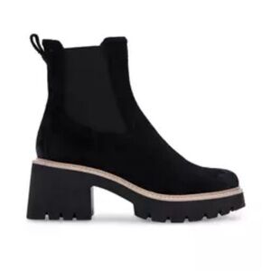 DOLCE VITA BLACK CHUNKY HEELED BOOTS 7.5 Med
